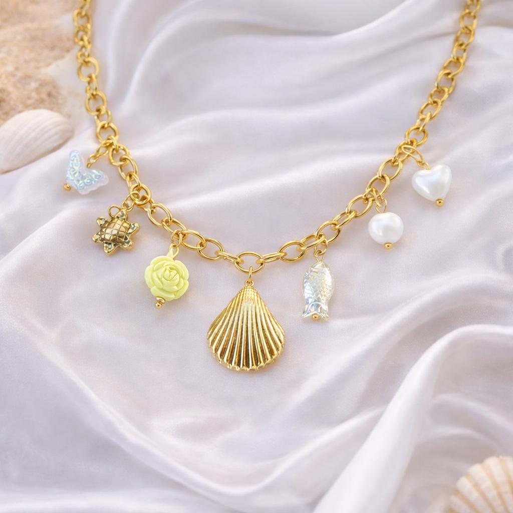 Golden Seashell Muse Necklace