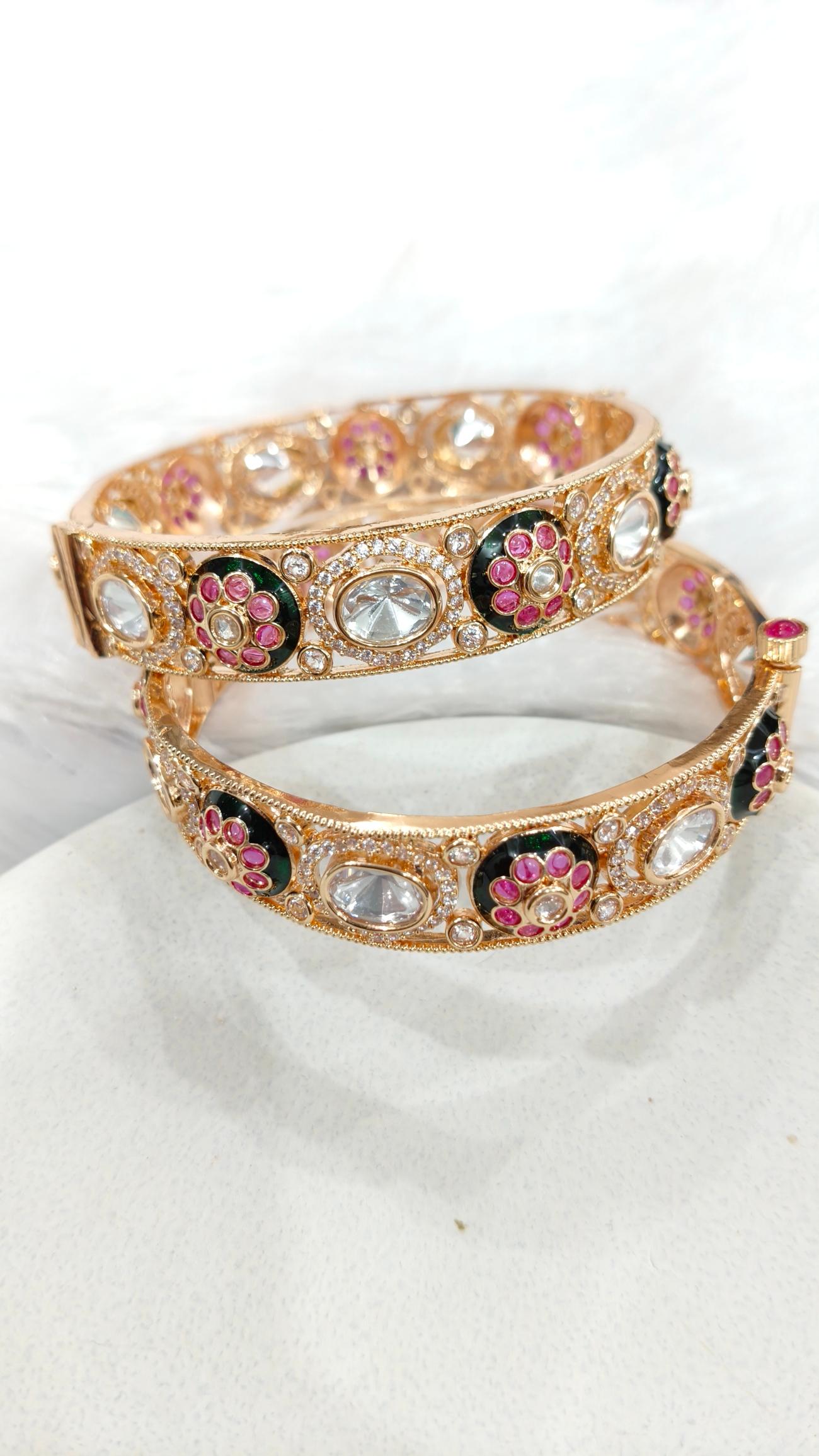 Moissanite Pink Polki Royale