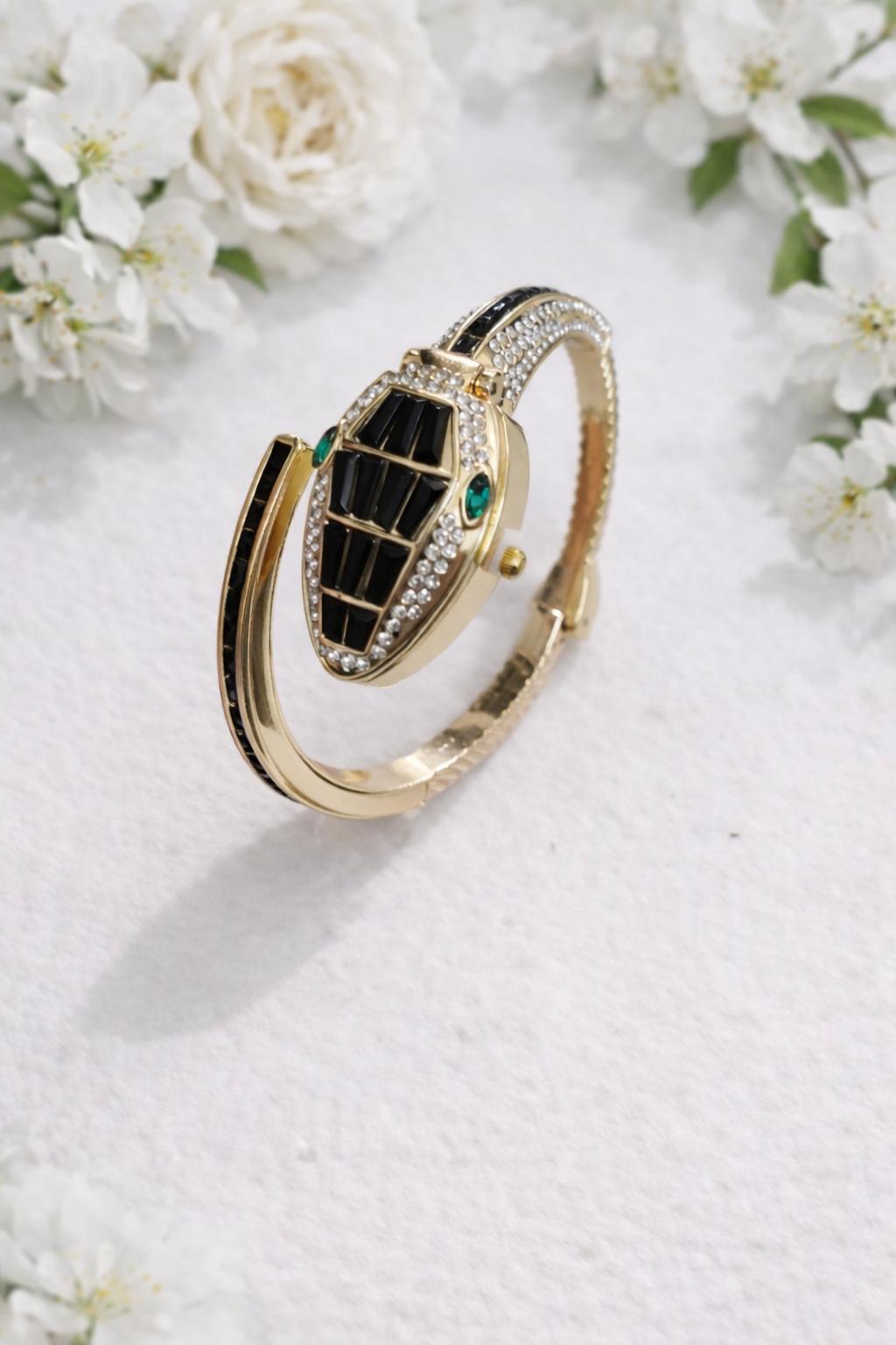 Snake Luxe Watch (Black)