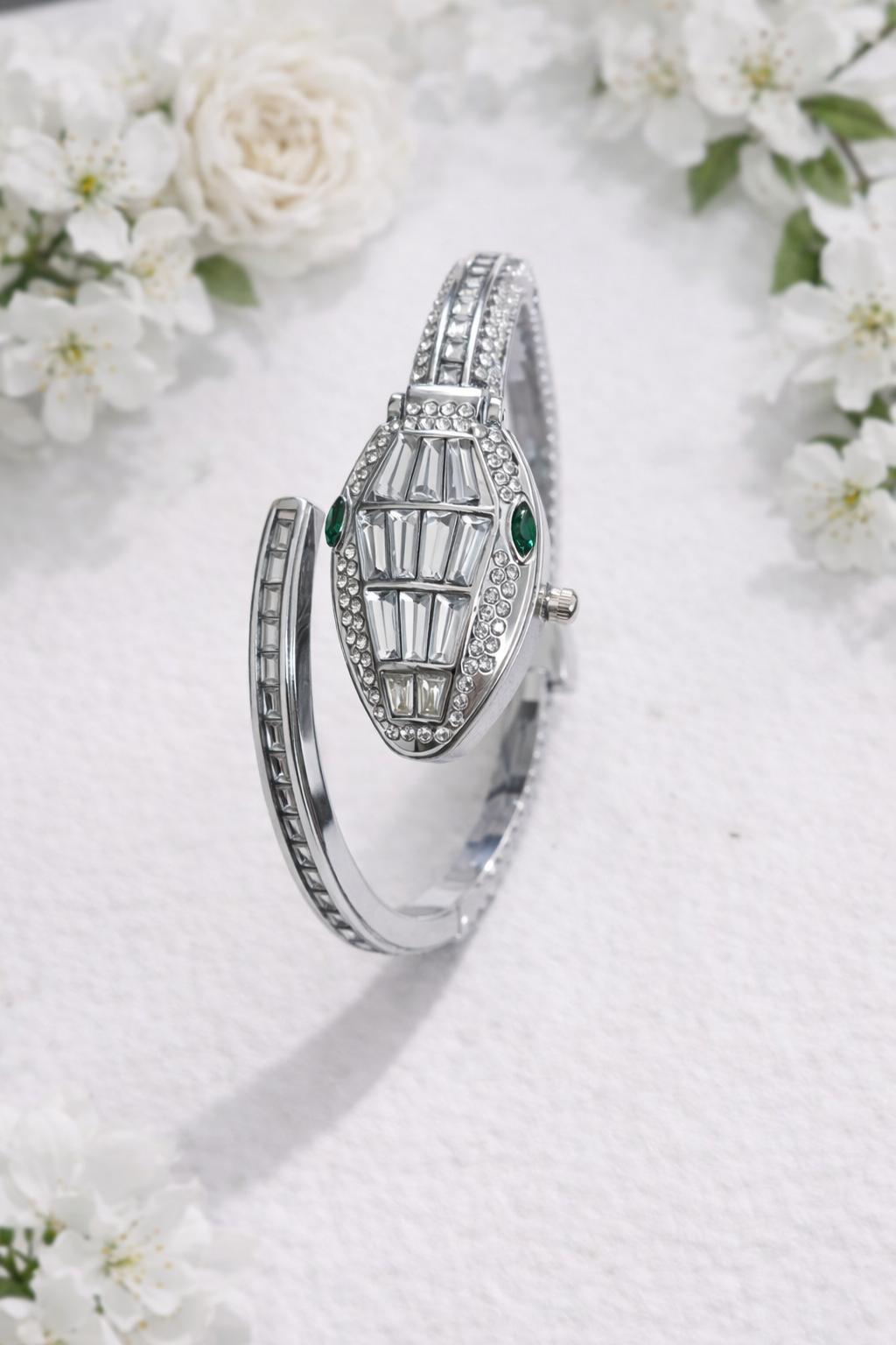 Snake Luxe Watch (White)